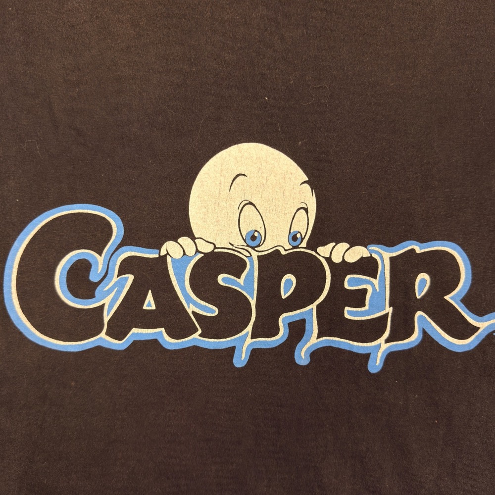 Rare Vintage Casper the Friendly Ghost Promo T Shirt Black Unisex One Size - Picture 2 of 9
